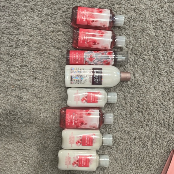 Bath and Body works Cherry Blossom lotion, body wash, and spray. Conditioner